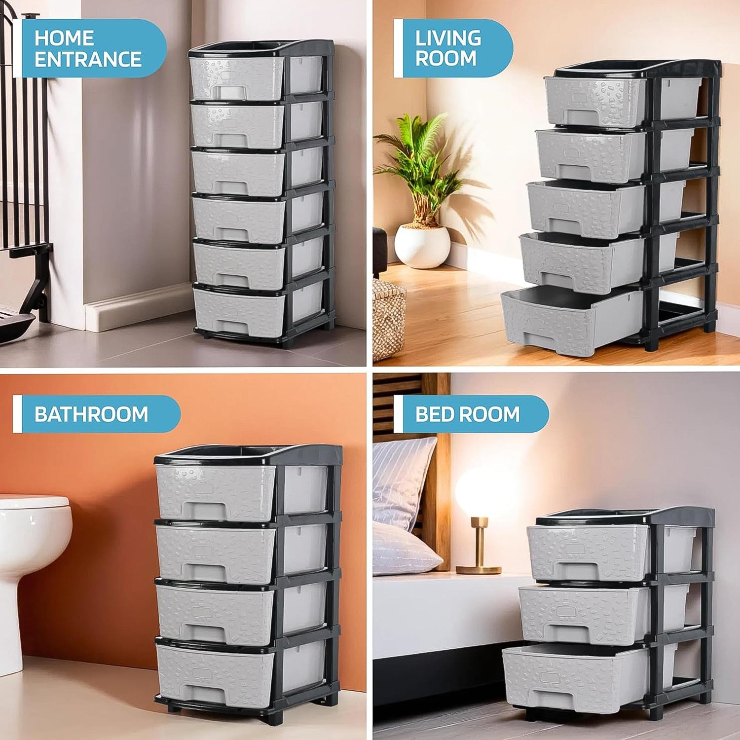 6-Layer Heavy-Duty Plastic Drawer Organizer Cabinet with Stone Texture Drawers 6-Layer Heavy-Duty Plastic Drawer Organizer Cabinet with Stone Texture Drawers